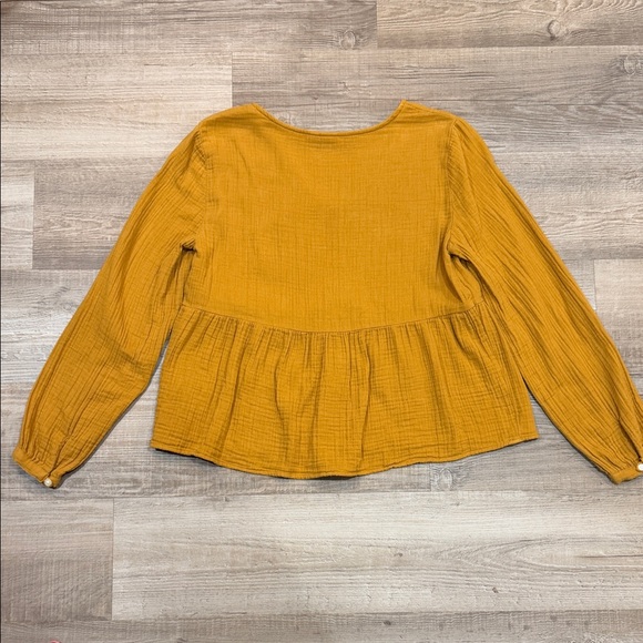 GAP Mustard Yellow Long Sleeve Women's Top, Size Small - Picture 4 of 4